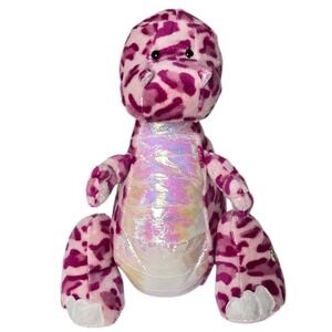 Webkinz Ganz Spotty Dinosaur Plush 9" Pink Purple Iridescent Belly HM339‎ 2010